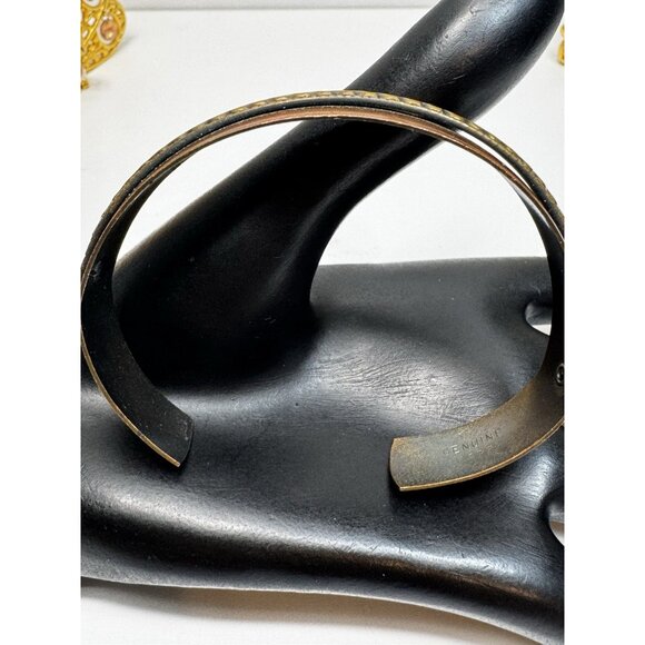 Vintage Retro Solid Copper Cuff Bracelet Boho Unisex Adjustable 7.5" - Picture 4 of 11